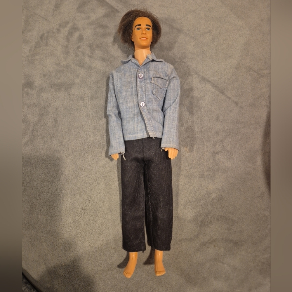 Vintage 1968 MOD KEN doll Rooted Brown Hair, Bendable Knees, Vintage Outfit